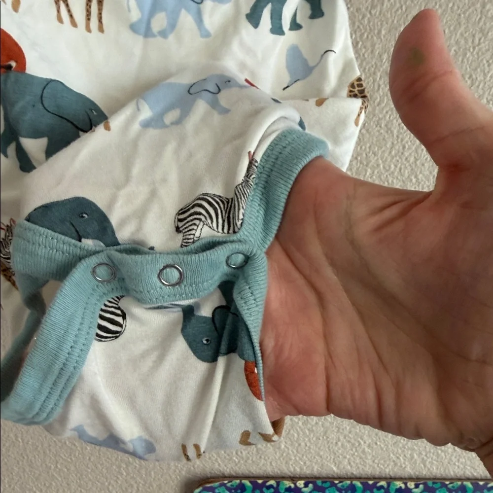 Kickee Pants Safari Animal Print Bodysuit - Blue and Brown - Picture 4 of 5